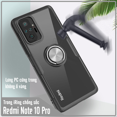 Ốp lưng cho Xiaomi Redmi Note 10 Pro Trong Suốt Chống Sốc iRing Viền Màu