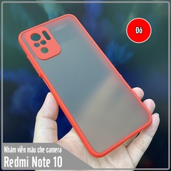 Ốp lưng cho Xiaomi Redmi Note 10 - Note 10S nhám viền màu che camera