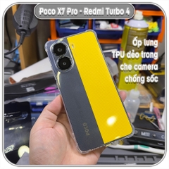 Ốp lưng cho Xiaomi Poco X7 Pro - Turbo 4 TPU Trong Suốt Che Camera