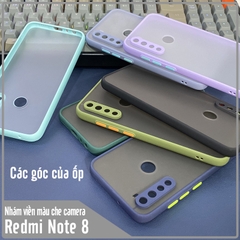 Ốp lưng cho Xiaomi Redmi Note 8 trong nhám viền màu che camera