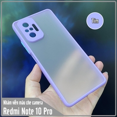 Ốp lưng cho Xiaomi Redmi Note 10 Pro nhám viền màu che camera