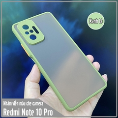 Ốp lưng cho Xiaomi Redmi Note 10 Pro nhám viền màu che camera