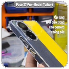 Ốp lưng cho Xiaomi Poco X7 Pro - Turbo 4 TPU Trong Suốt Che Camera
