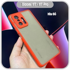 Ốp lưng cho Xiaomi 11T - 11T Pro nhám viền màu che camera