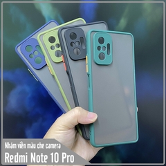 Ốp lưng cho Xiaomi Redmi Note 10 Pro nhám viền màu che camera