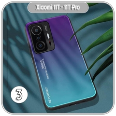 Ốp lưng cho Xiaomi 11T - 11T Pro gương cứng 2 màu Gradient Ver 2 , viền TPU dẻo đen