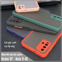 Ốp lưng nhám viền màu che camera cho Xiaomi Redmi 9T - Redmi Note 9 4G