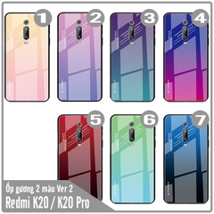 Ốp lưng Xiaomi Redmi K20 / K20 Pro gương cứng 2 màu Ver 2 , viền TPU dẻo đen