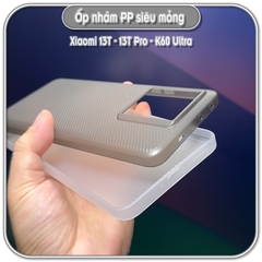 Ốp nhám PP siêu mỏng cho Xiaomi 13T - 13T Pro - K60 Ultra, lưng trơn & carbon