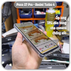 Ốp lưng cho Xiaomi Poco X7 Pro - Turbo 4 TPU Trong Suốt Che Camera