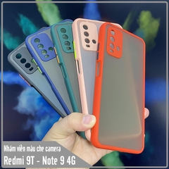 Ốp lưng nhám viền màu che camera cho Xiaomi Redmi 9T - Redmi Note 9 4G