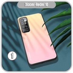 Ốp lưng cho Xiaomi Redmi 10 gương cứng 2 màu Gradient Ver 2 , viền TPU dẻo đen