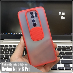 Ốp lưng Xiaomi Redmi Note 8 Pro nhám viền màu trượt camera