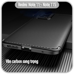Ốp lưng cho Xiaomi Redmi Note 11 - Note 11S chống sốc Carbon Auto Focus