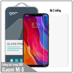 Bộ 2 miếng kính cường lực Gor cho Xiaomi Mi 8 trong suốt - Hàng Nhập Khẩu