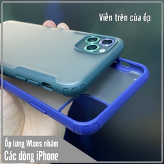 Ốp lưng chống sốc cho iPhone 12-12 Pro-12 Pro Max-11-11 Pro-11 Pro Max-X-XS-XR-XS Max-7Plus-8Plus nhám viền màu WLONS