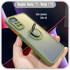 Ốp lưng cho Xiaomi Redmi Note 11 - 11S 4G nhám iRing che camera viền màu