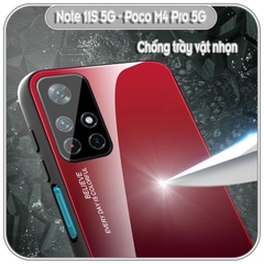 Ốp lưng cho Xiaomi Redmi Note 11S 5G - Poco M4 Pro 5G gương cứng 2 màu Gradient Ver 2 , viền TPU dẻo đen