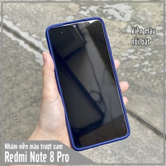 Ốp lưng Xiaomi Redmi Note 8 Pro nhám viền màu trượt camera