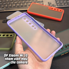 Ốp lưng cho Xiaomi Mi 10 nhám viền màu che camera