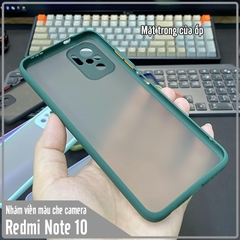 Ốp lưng cho Xiaomi Redmi Note 10 - Note 10S nhám viền màu che camera