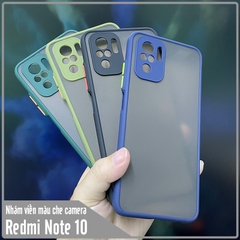 Ốp lưng cho Xiaomi Redmi Note 10 - Note 10S nhám viền màu che camera