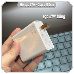 Bộ cáp sạc nhanh Charge Turbo 67W cho điện thoại Xiaomi, cáp 6A 180cm đầu L