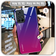 Ốp lưng cho Xiaomi Redmi Note 11S 5G - Poco M4 Pro 5G gương cứng 2 màu Gradient Ver 2 , viền TPU dẻo đen