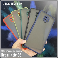 Ốp lưng cho Xiaomi Redmi Note 9S - Note 9 Pro trong nhám viền màu che camera