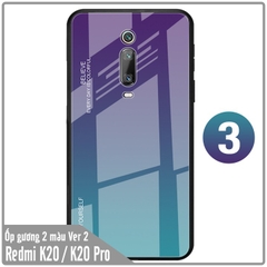 Ốp lưng Xiaomi Redmi K20 / K20 Pro gương cứng 2 màu Ver 2 , viền TPU dẻo đen