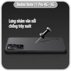 Ốp lưng cho Redmi Note 11 Pro - Note 12 Pro 4G Frosted Shield nhựa PC cứng Nillkin , Vân nhám , chống vân tay