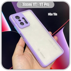 Ốp lưng cho Xiaomi 11T - 11T Pro nhám viền màu che camera