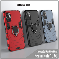 Ốp lưng cho Xiaomi Redmi Note 10 5G - Poco M3 Pro iRON MAN IRING Nhựa PC cứng viền dẻo chống sốc