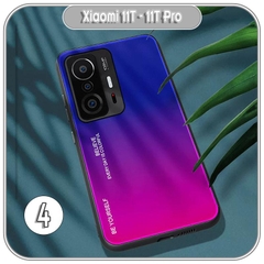 Ốp lưng cho Xiaomi 11T - 11T Pro gương cứng 2 màu Gradient Ver 2 , viền TPU dẻo đen