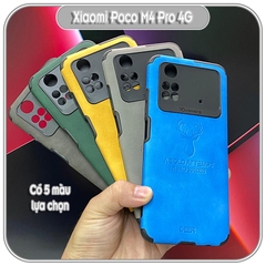 Ốp lưng cho Xiaomi Poco M4 Pro 4G da hươu 4 góc chống sốc