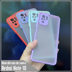 Ốp lưng cho Xiaomi Redmi Note 10 - Note 10S nhám viền màu che camera