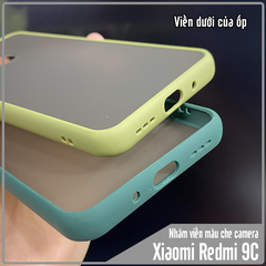 Ốp lưng cho Xiaomi Redmi 9C - Redmi 10A trong nhám viền màu che camera