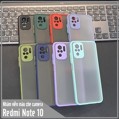 Ốp lưng cho Xiaomi Redmi Note 10 - Note 10S nhám viền màu che camera