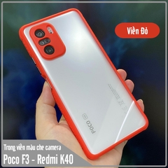 Ốp lưng Xiaomi Poco F3 - Redmi K40 trong viền màu che camera 4 Góc chống sốc