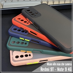 Ốp lưng nhám viền màu che camera cho Xiaomi Redmi 9T - Redmi Note 9 4G