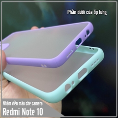Ốp lưng cho Xiaomi Redmi Note 10 - Note 10S nhám viền màu che camera