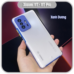 Ốp Lưng cho Xiaomi 11T - 11T Pro PC Trong Suốt Viền Màu Mỏng ,Che Camera