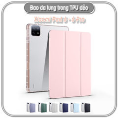 Bao da cho Xiaomi Pad 6, lưng TPU dẻo trong chống sốc