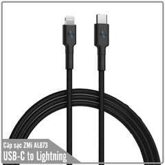 Cáp sạc nhanh dây dù ZMi chuẩn MFi USB-C to Lightning hỗ trợ sạc nhanh Power Delivery ( AL873 - AL872 )