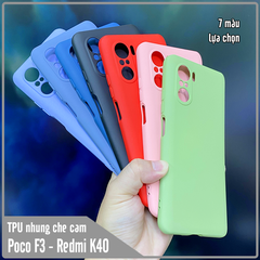 Ốp lưng cho Xiaomi Poco F3 - Redmi K40, nhựa TPU dẻo màu lót nhung che camera