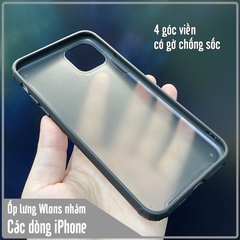 Ốp lưng chống sốc cho iPhone 12-12 Pro-12 Pro Max-11-11 Pro-11 Pro Max-X-XS-XR-XS Max-7Plus-8Plus nhám viền màu WLONS