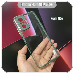Ốp Lưng cho Xiaomi Redmi Note 10 Pro 4G PC Trong Suốt Viền Màu Mỏng ,Che Camera