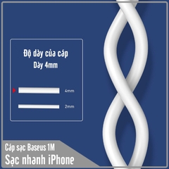 Cáp sạc nhanh Baseus Mini White 1M 2.4A dùng cho iPhone - iPad