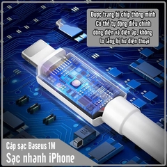 Cáp sạc nhanh Baseus Mini White 1M 2.4A dùng cho iPhone - iPad