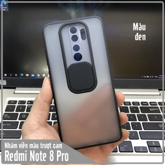 Ốp lưng Xiaomi Redmi Note 8 Pro nhám viền màu trượt camera